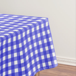 Royal blue gingham tablecloth