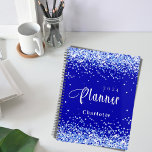 Royal blue glitter name appointment 2023 planner<br><div class="desc">Royal blue background,  decorated with faux glitter dust,  sparkles.  Personalize and add a year and name.  White letters.</div>