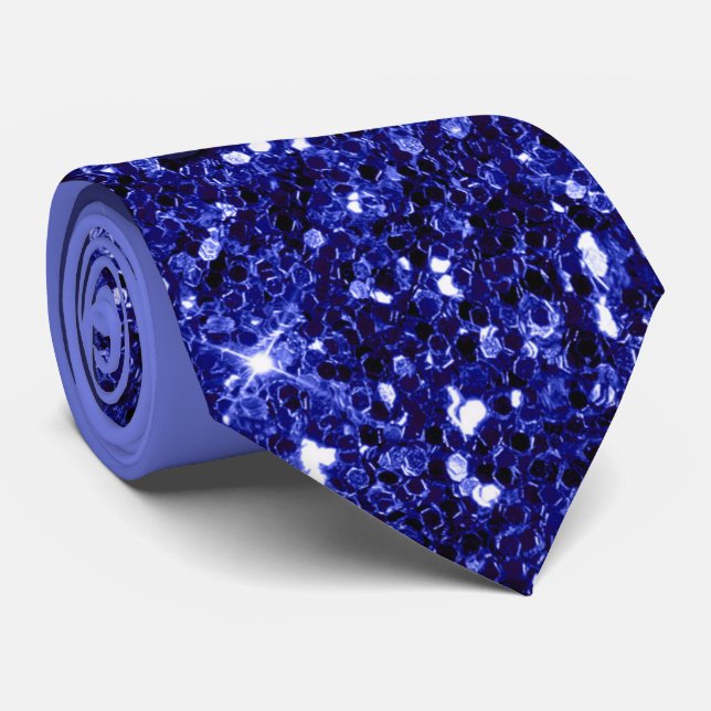 Royal Blue Glitter Necktie (Rolled)