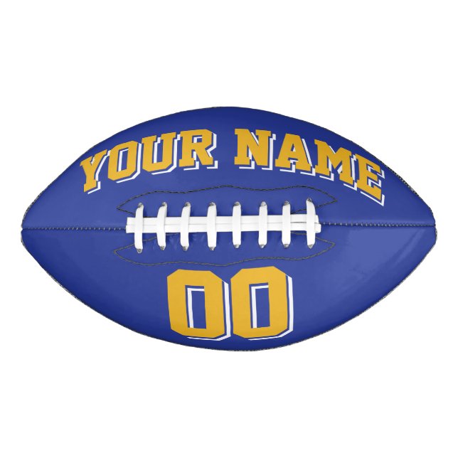 ROYAL BLUE GOLD AND WHITE Custom Football American Football (Front)