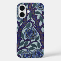 Royal Blue & Gold Art Deco Rose Floral Decor