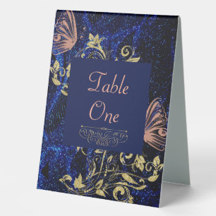 Royal Blue Gold Butterfly Wedding
