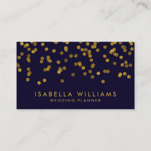 Royal Blue & Gold Foil Confetti Business Card