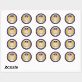 Royal Blue & Gold Little Prince Crown Classic Round Sticker (Sheet)
