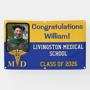 Royal Blue & Gold Medical School Graduation Banner