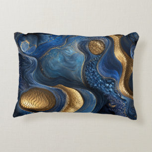 Royal Blue Gold Navy Blue Geode Decorative Gift Cushion