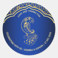 Royal blue gold peacock Indian Arabian design Gift