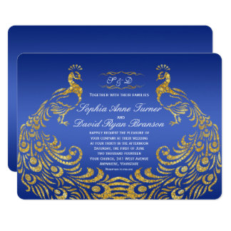 Royal Blue And Gold Wedding Invitations 8