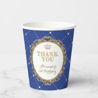 Royal Blue Gold Prince Baby Boy Birthday Party