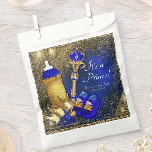 Royal Blue Gold Prince Baby Shower Favour Bags