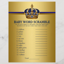 Royal Blue Gold Prince Baby Shower Games