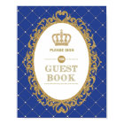 Royal Blue Gold Prince Birthday Guest Book Sign