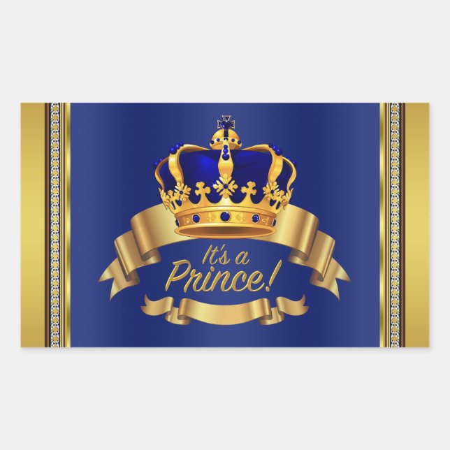 Royal Blue Gold Prince Water Bottle Label (Front)