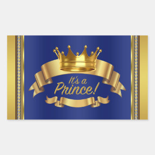 Royal Blue Gold Prince Water Bottle Labels