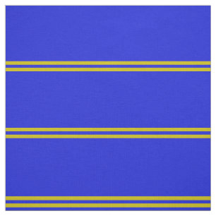 Royal blue, gold striped design fabric