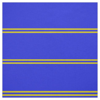 Royal blue, gold striped design fabric