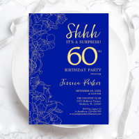 Royal Blue Gold Surprise 60th Birthday