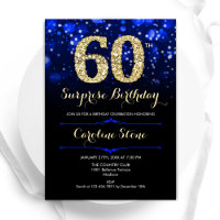 Royal Blue Gold Surprise 60th Birthday