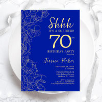 Royal Blue Gold Surprise 70th Birthday