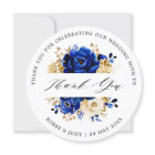 Royal Blue Gold Wedding charger plate insert card