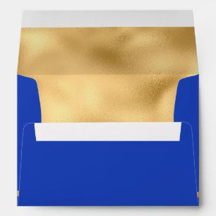 Royal Blue & Gold Wedding Envelope