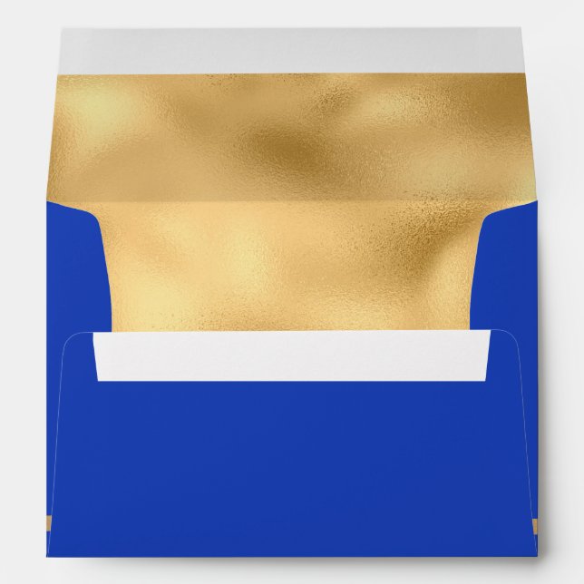 Royal Blue & Gold Wedding Envelope (Back (Bottom))