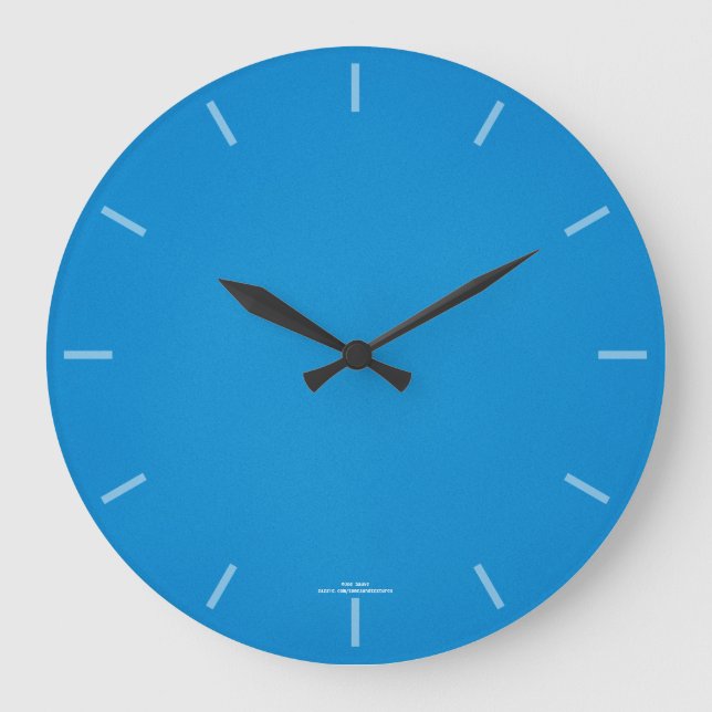 Royal Blue Grainy Texture Modern Large Clock (Front)