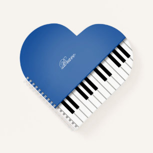 Royal Blue Grand Piano Music Keyboard Custom Notebook