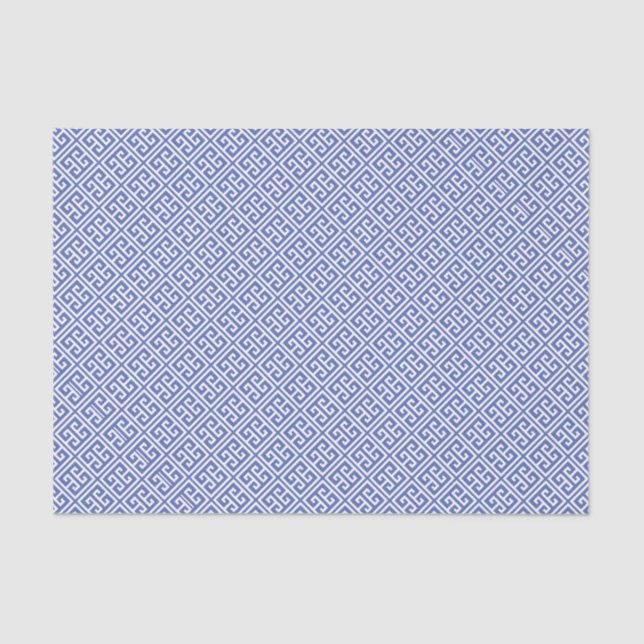 Royal Blue Greek Key Pattern Tissue Paper (Front)