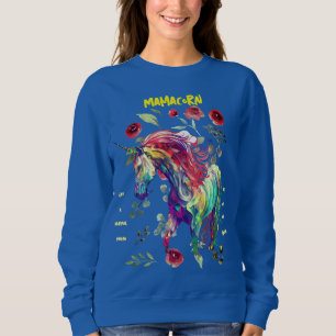 (Royal Blue) Green) Mama Unicorn Sweatshirt