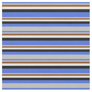 Royal Blue, Grey, Brown, Mint Cream, and Black Fabric