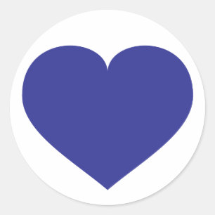 Royal Blue Heart Classic Round Sticker