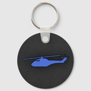 Royal Blue Helicopter Key Ring