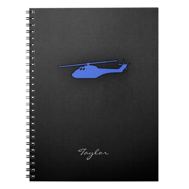 Royal Blue Helicopter Notebook (Front)
