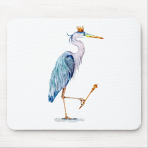 Royal Blue Heron Mouse Mat