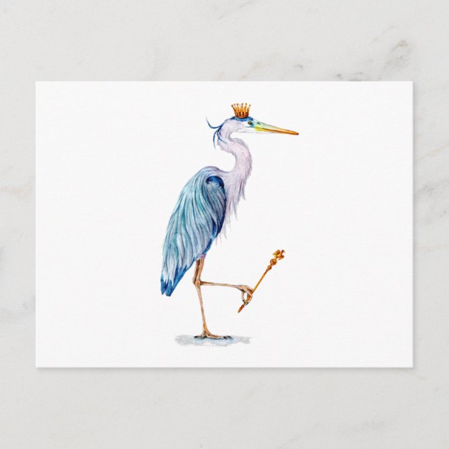 Royal Blue Heron Postcard (Front)