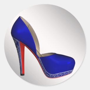 Royal Blue High Heel Shoe Stickers