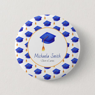 Royal Blue High School Graduation Personalised 6 Cm Round Badge