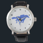 Royal Blue Horse Racing Watch<br><div class="desc">Cool,  cute  Royal Blue  Thoroughbred horse racing,  equestrian sport design.  Images used on this item are licensed and © Graphics Factory.com</div>