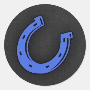 Royal Blue Horseshoe Classic Round Sticker