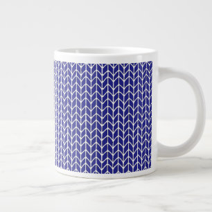 ROYAL BLUE KNIT Big White Mug