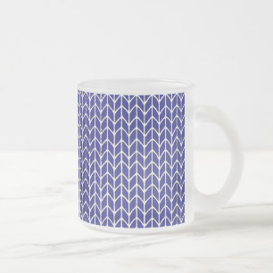 ROYAL BLUE KNIT Frosted Glass Mug