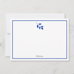 Royal Blue Leaves Card
