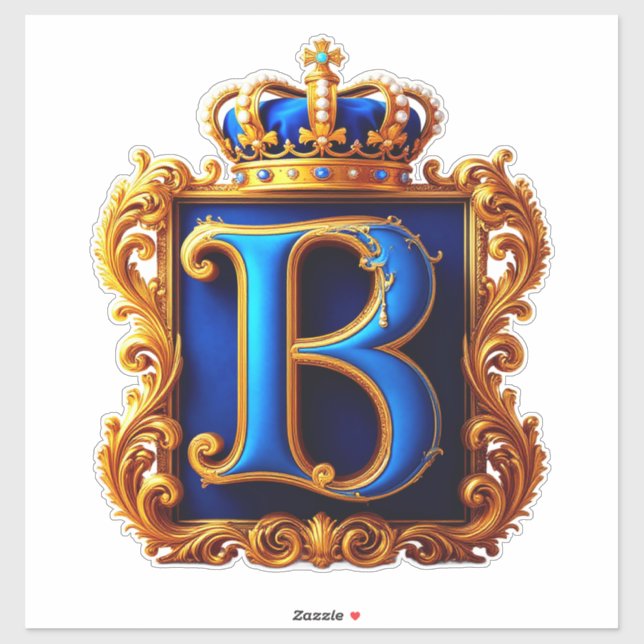 Royal Blue Letter B Monogram (Sheet)