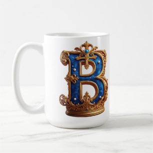 Royal Blue Letter B Monogram Coffee Mug
