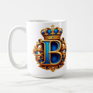 Royal Blue Letter B Monogram Coffee Mug