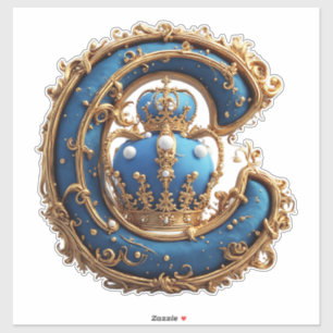 Royal Blue Letter C Monogram