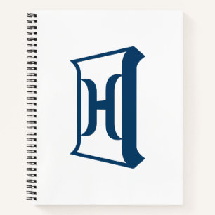Royal Blue Letter H Elegant Initial Monogram Notebook