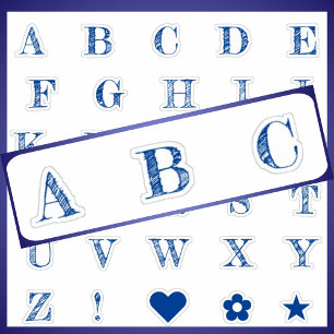 Royal Blue Letters   Monogram Alphabet Stickers