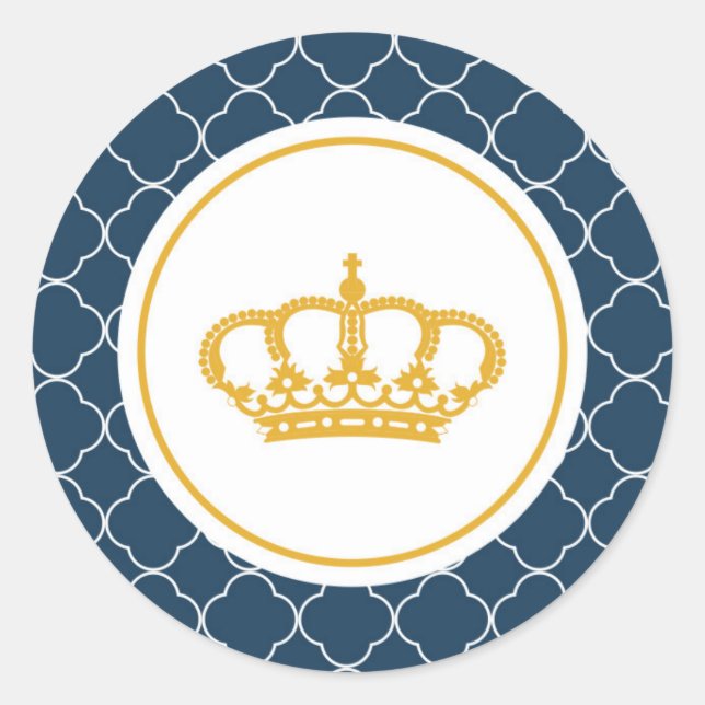 Royal Blue Little Prince Crown Sticker (Front)